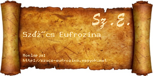 Szűcs Eufrozina névjegykártya