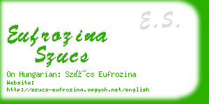eufrozina szucs business card